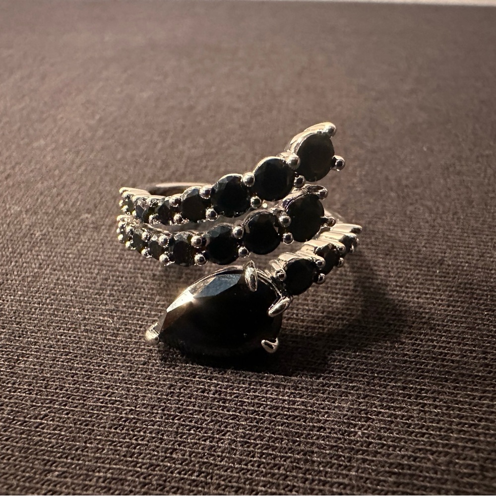 ✨ Open Sky Dreams – Black Onyx & CZ Ring ✨